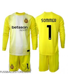 Günstige Inter Milan Yann Sommer #1 Torwart Auswärts Trikotsatzt Kinder 2025-26 Langarm (+ Kurze Hosen)